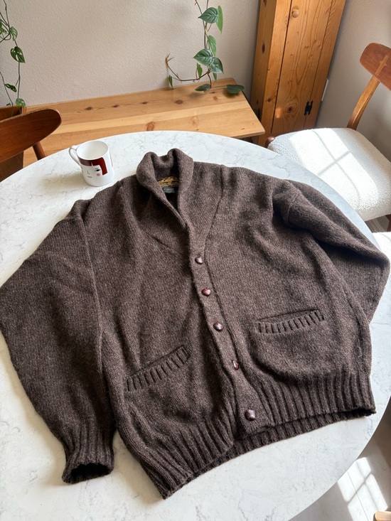 Eddie Bauer Other - Vintage Eddie Bauer Men's Brown Shawl Collar Wool Cardigan like new